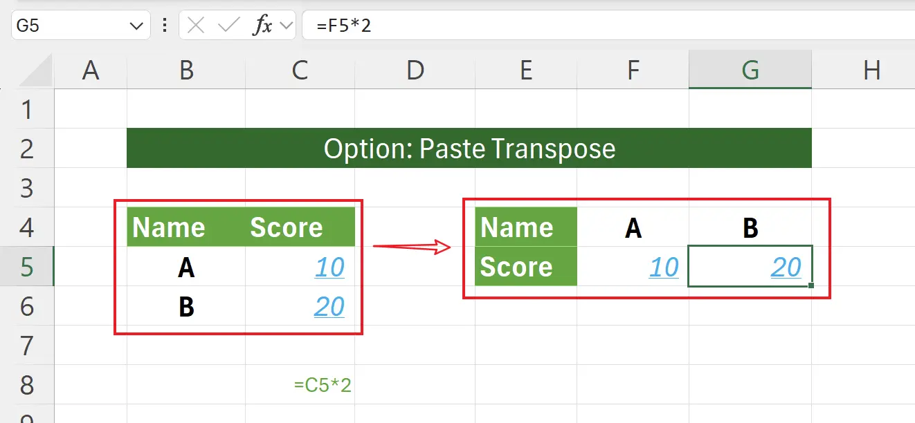 Transpose Paste