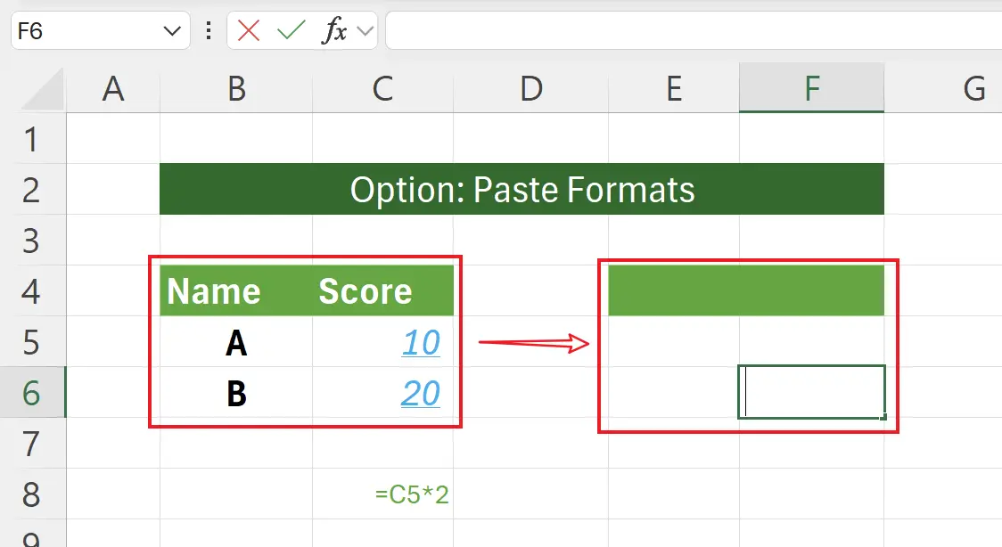 Paste Formats