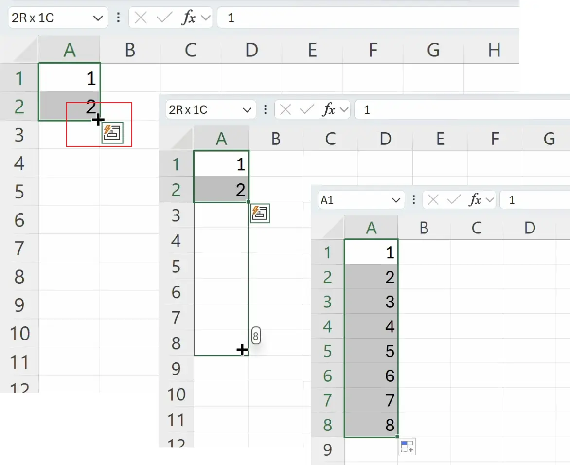 Autofilling by Dragging