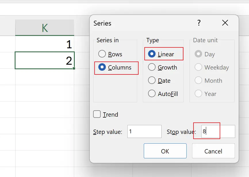 Defining the Final Value for the Fill