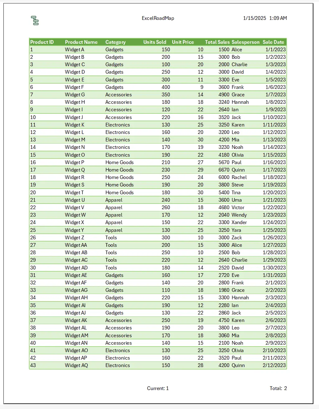 Excel Printing Tutorial