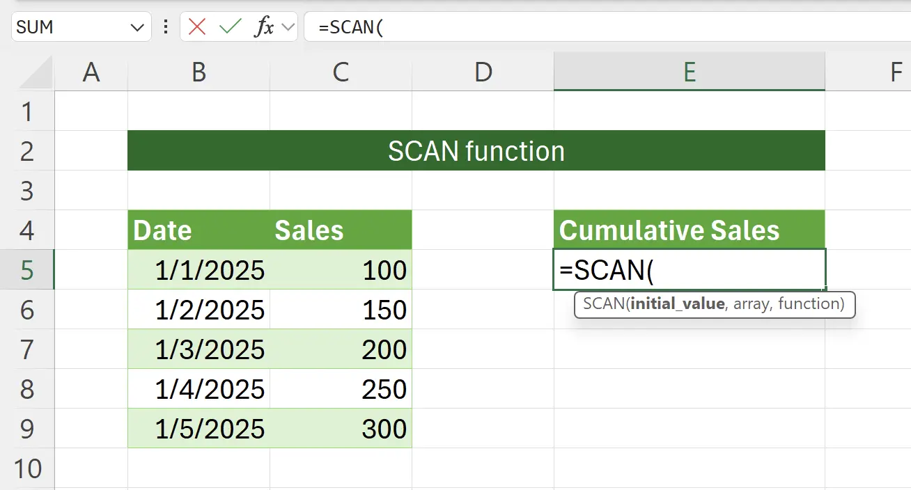 Getting Started with the SCAN Function