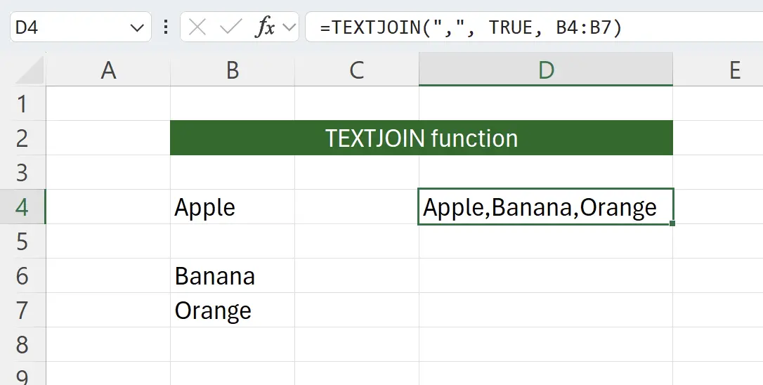 Excel TEXTJOIN