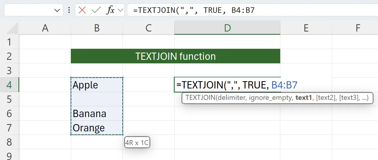 Sélectionner le texte à concaténer